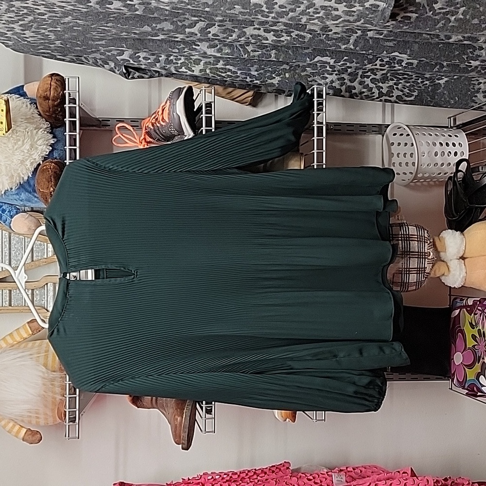 Adrianna Papell Pleated Blouse Size Large NWT - Picture 6 of 8
